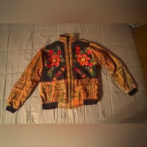 Hand Crafted Appliqué Bomber Jacket.
